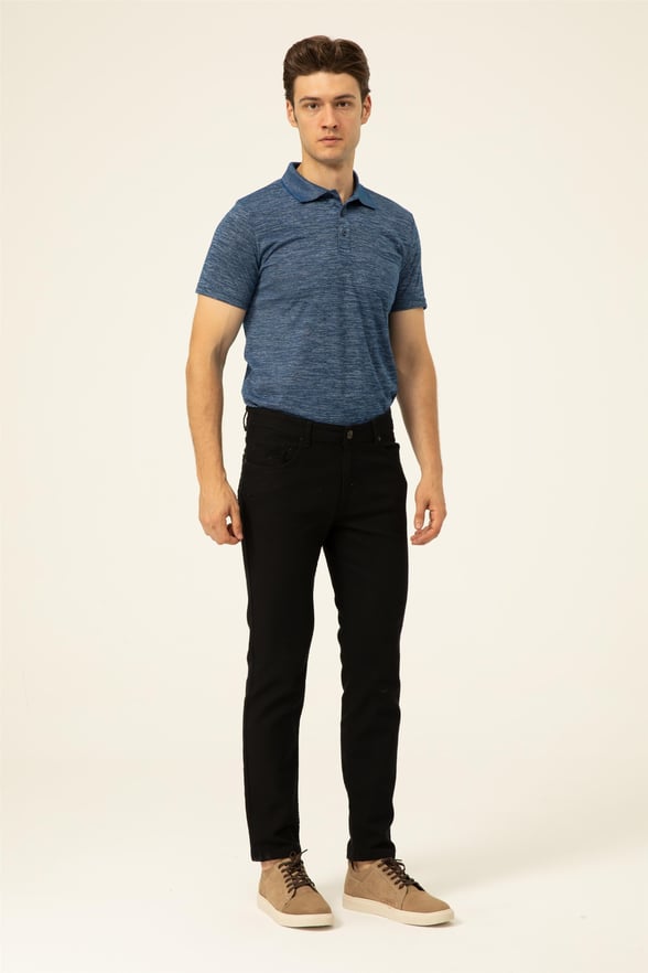 Siyah Slim Armürlü   Pantolon