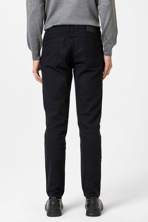 Siyah Slim Armürlü Pantolon