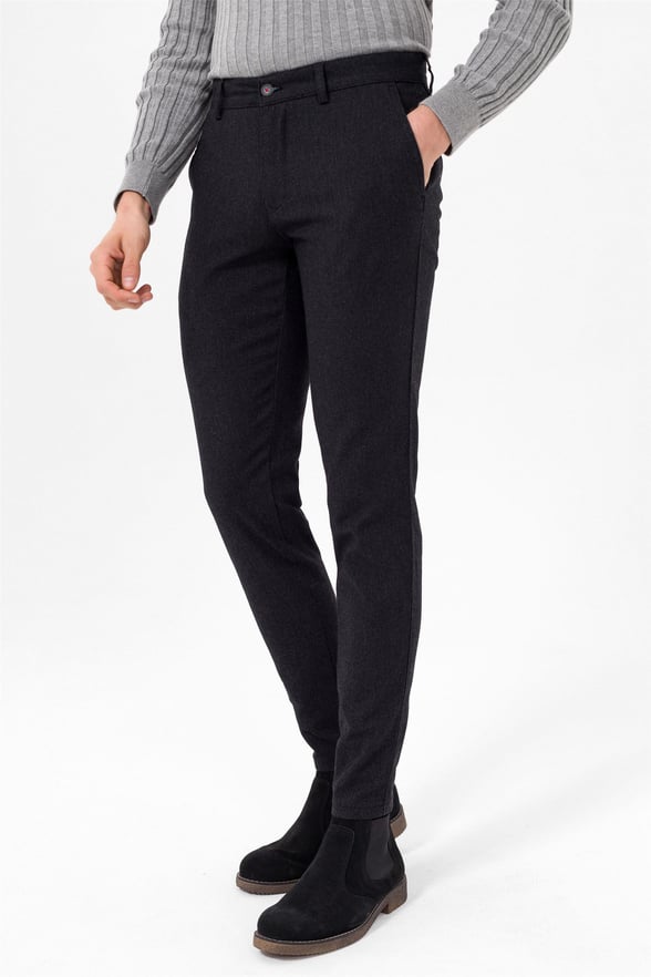 Siyah Slim Armürlü   Pantolon