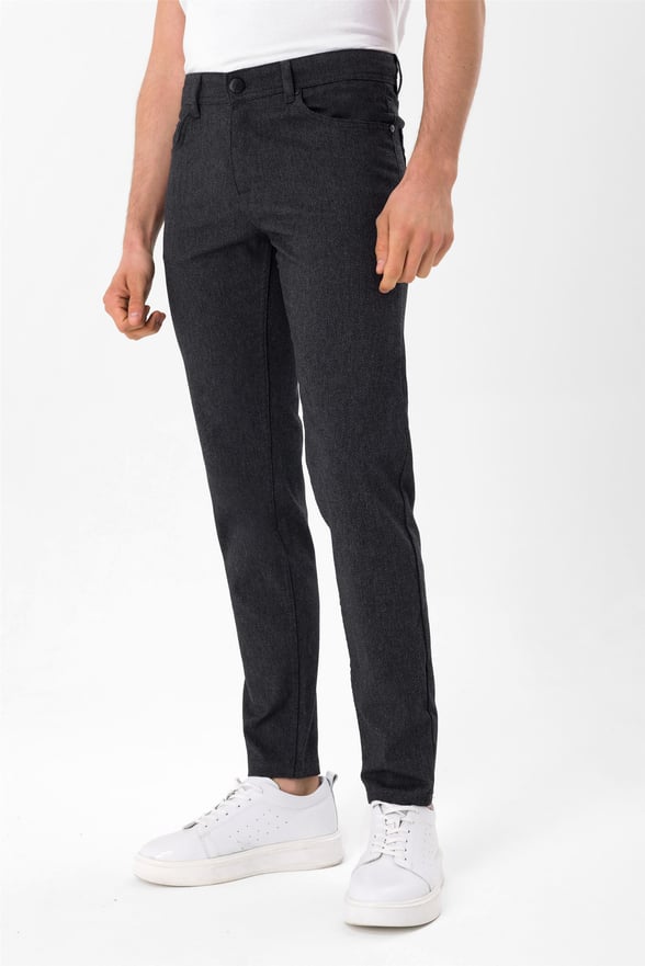 Siyah Slim Armürlü   Pantolon
