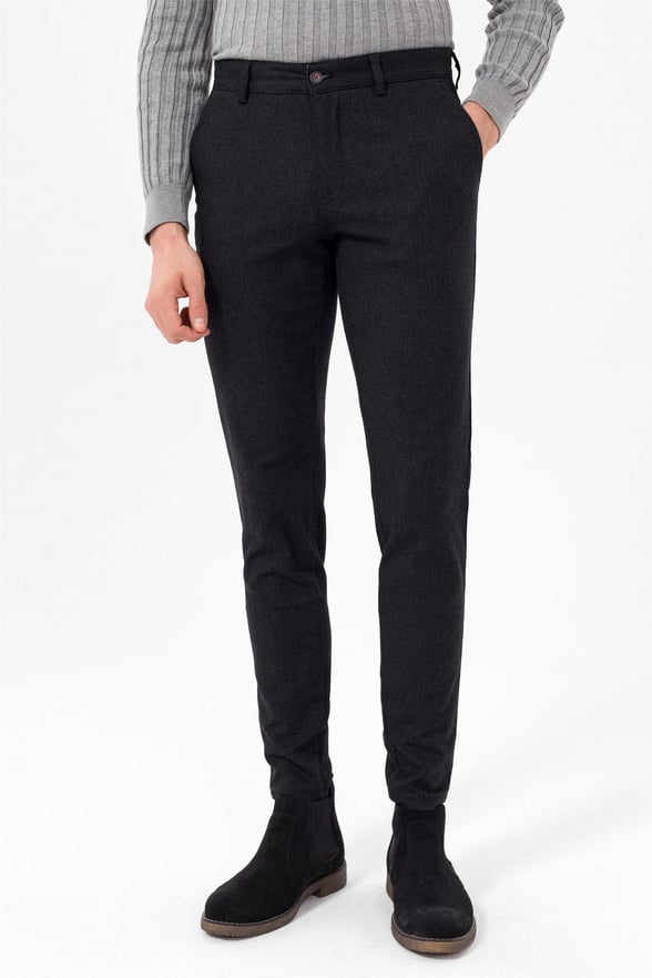 Siyah Slim Armürlü   Pantolon