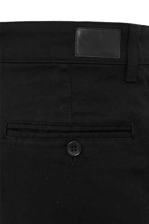 Siyah Slim Armürlü   Pantolon