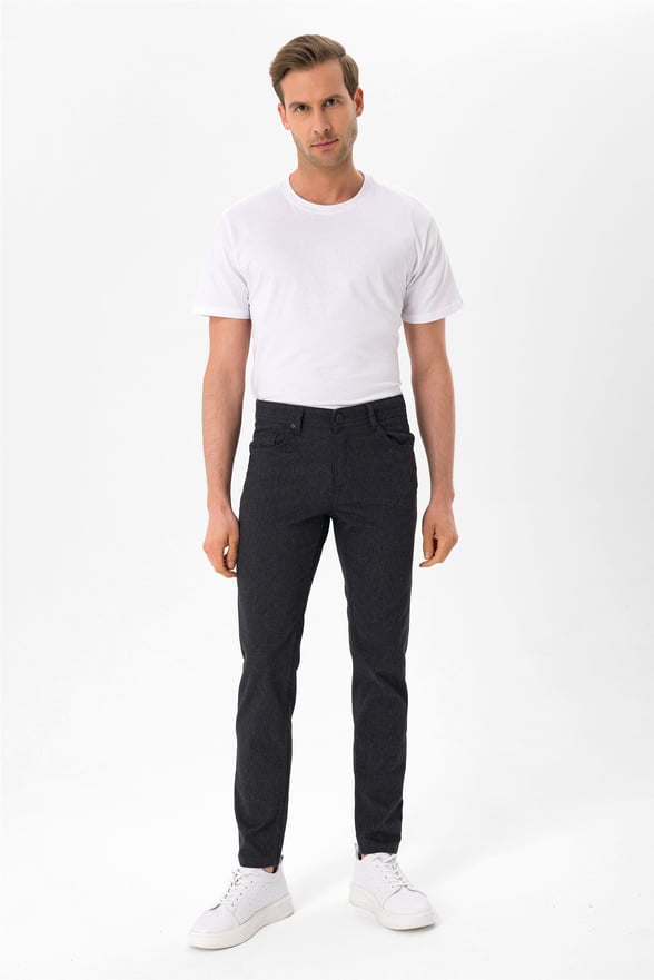 Siyah Slim Armürlü   Pantolon