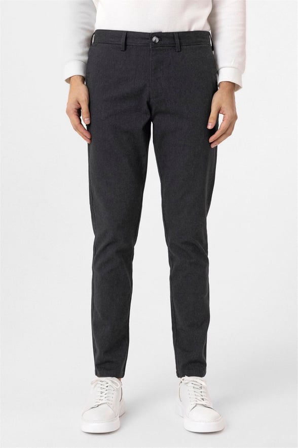 Siyah Slim Armürlü Pantolon