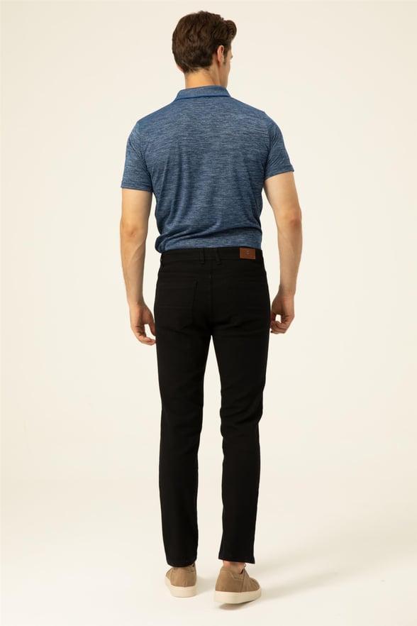Siyah Slim Armürlü   Pantolon