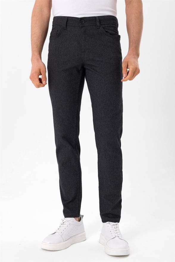 Siyah Slim Armürlü   Pantolon