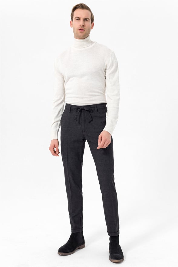 Siyah Slim Armürlü   Pantolon