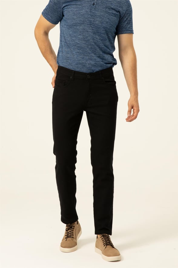 Siyah Slim Armürlü   Pantolon