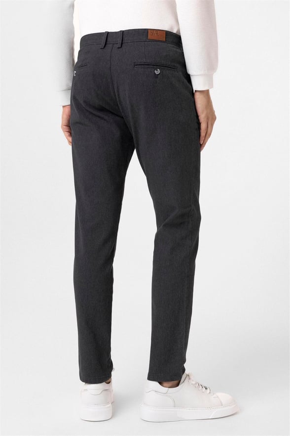 Siyah Slim Armürlü Pantolon