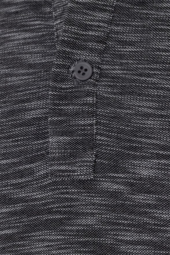 Siyah Slim Armürlü Polo Yaka Tişört