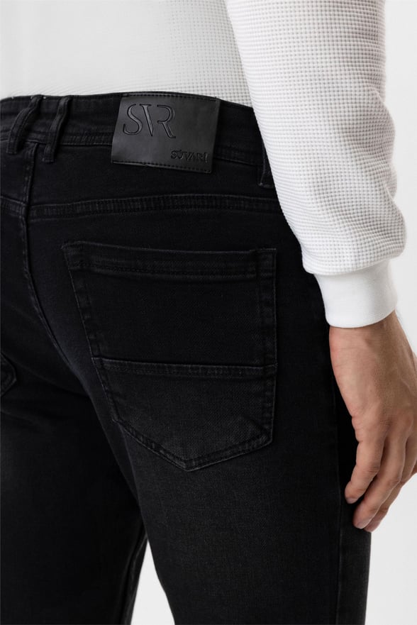 Siyah Slim Denim Pantolon