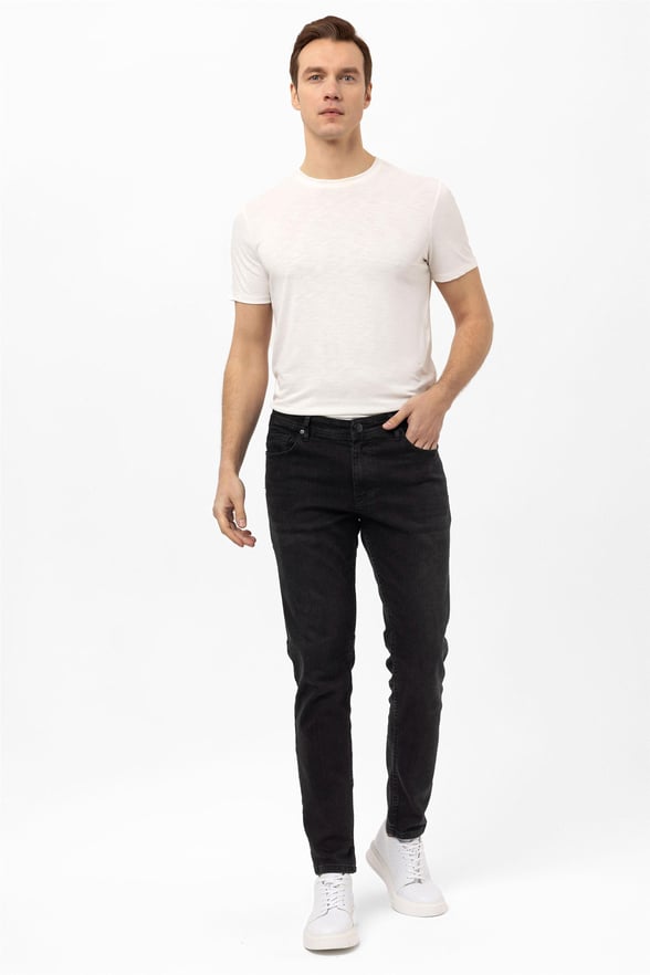 Siyah Slim Denim Pantolon