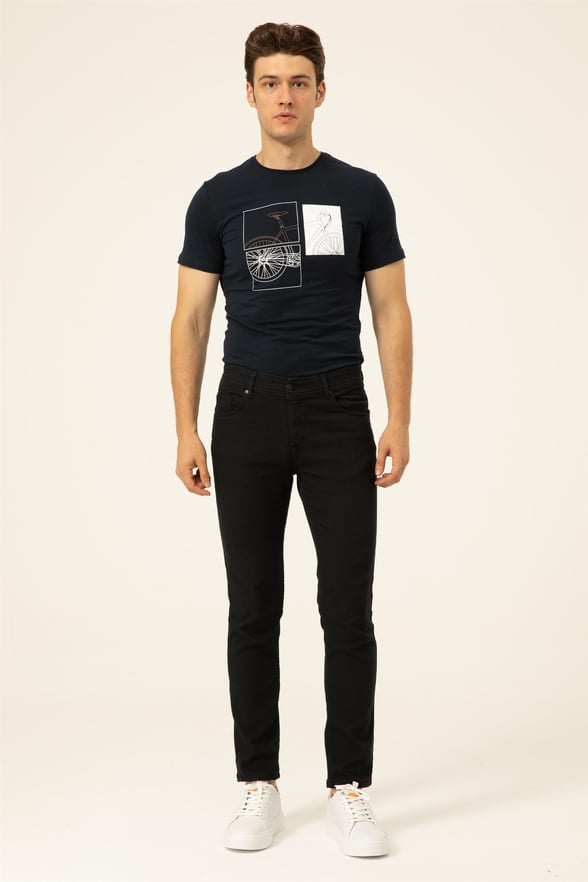 Siyah Slim Denim   Pantolon