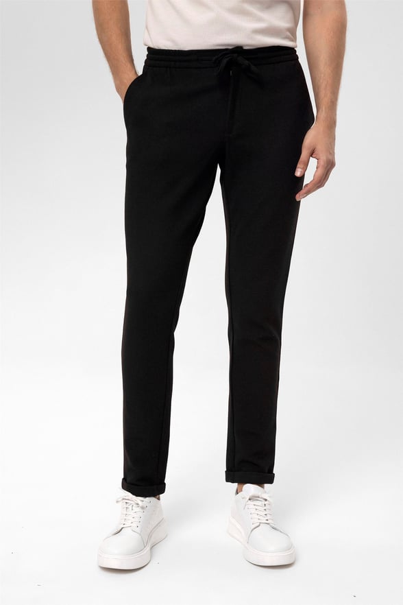 Siyah Slim Desenli   Jogger Pantolon