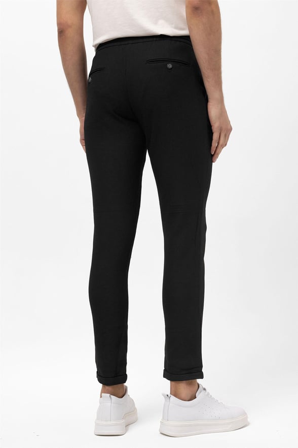 Siyah Slim Desenli   Jogger Pantolon