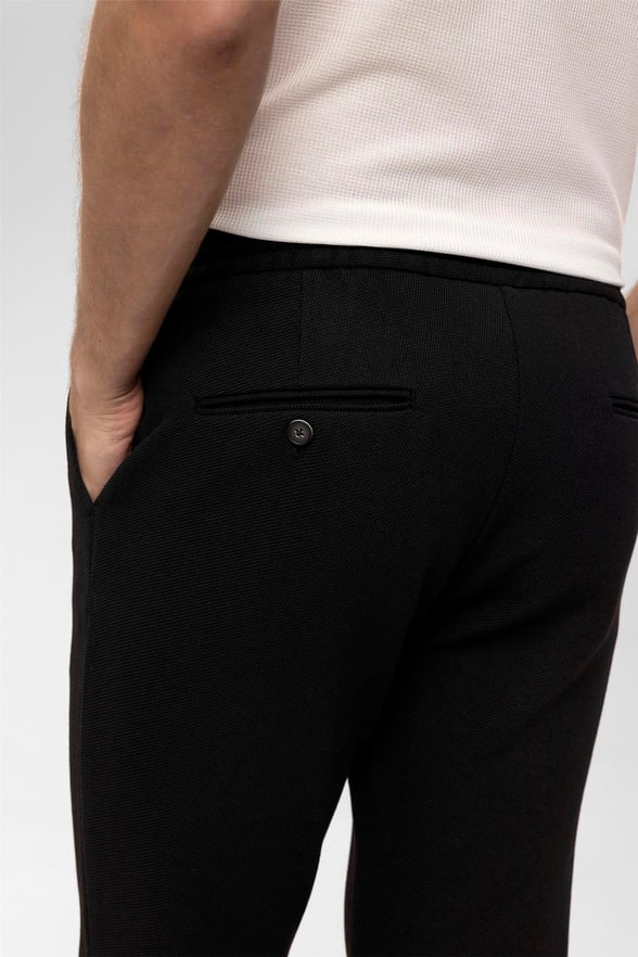 Siyah Slim Desenli   Jogger Pantolon