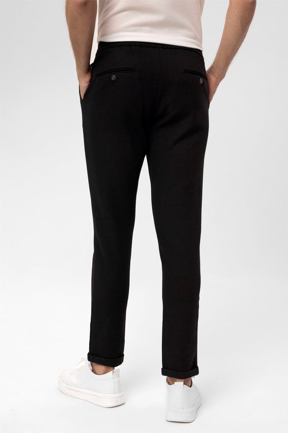 Siyah Slim Desenli   Jogger Pantolon