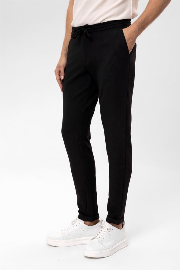 Siyah Slim Desenli   Jogger Pantolon