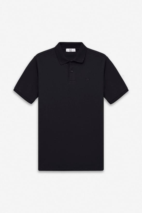 Siyah Slim Düz Baskısız Pike Düğmeli Polo Yaka Tişört