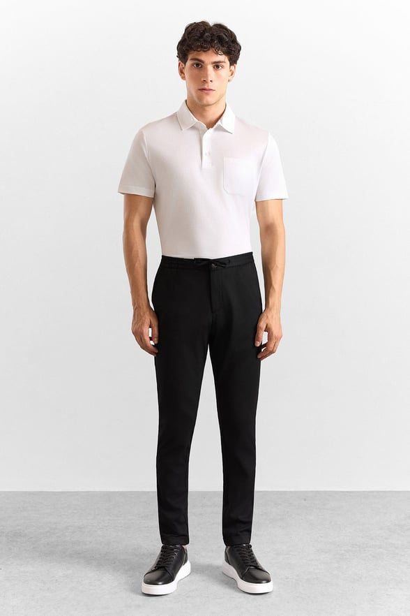 Siyah Slim Düz Jogger Pantolon