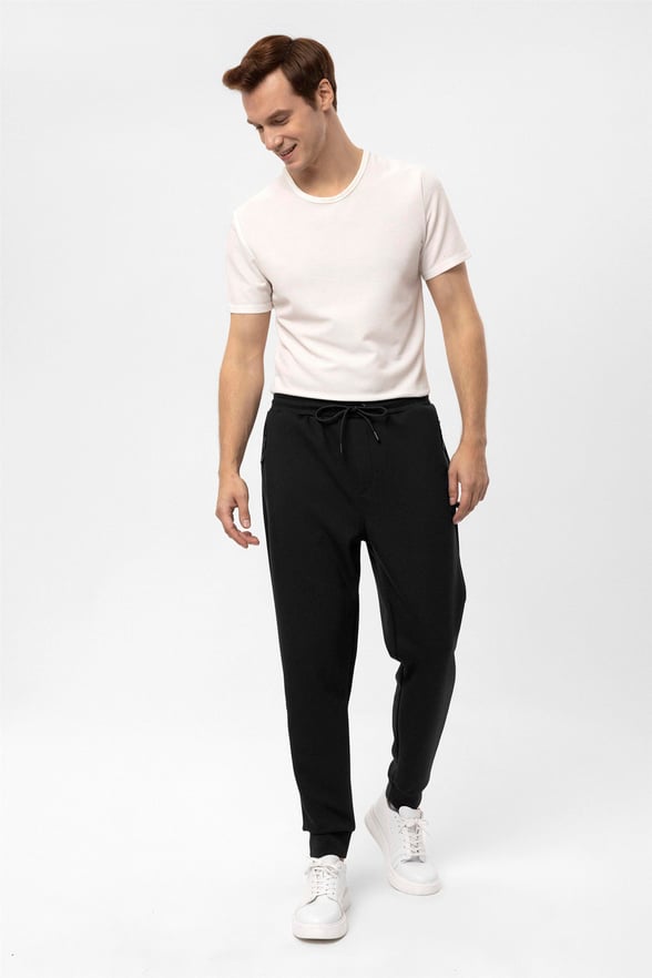 Siyah Slim Düz   Jogger Pantolon