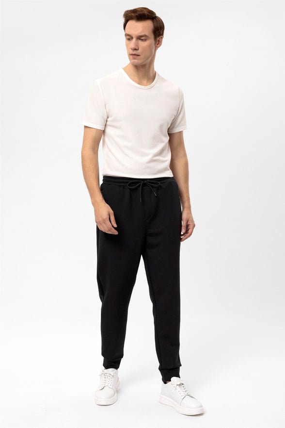Siyah Slim Düz   Jogger Pantolon