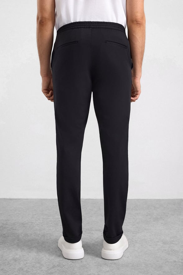 Siyah Slim Düz Jogger Pantolon