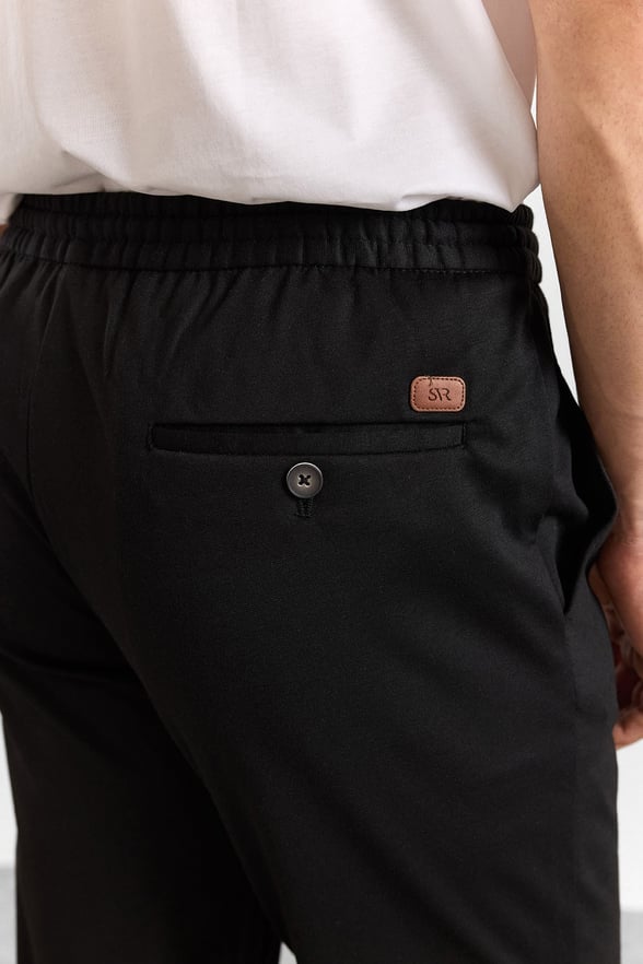 Siyah Slim Düz Jogger Pantolon