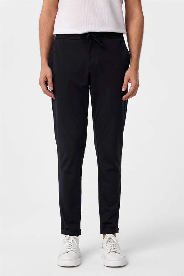 Siyah Slim Düz Jogger Pantolon