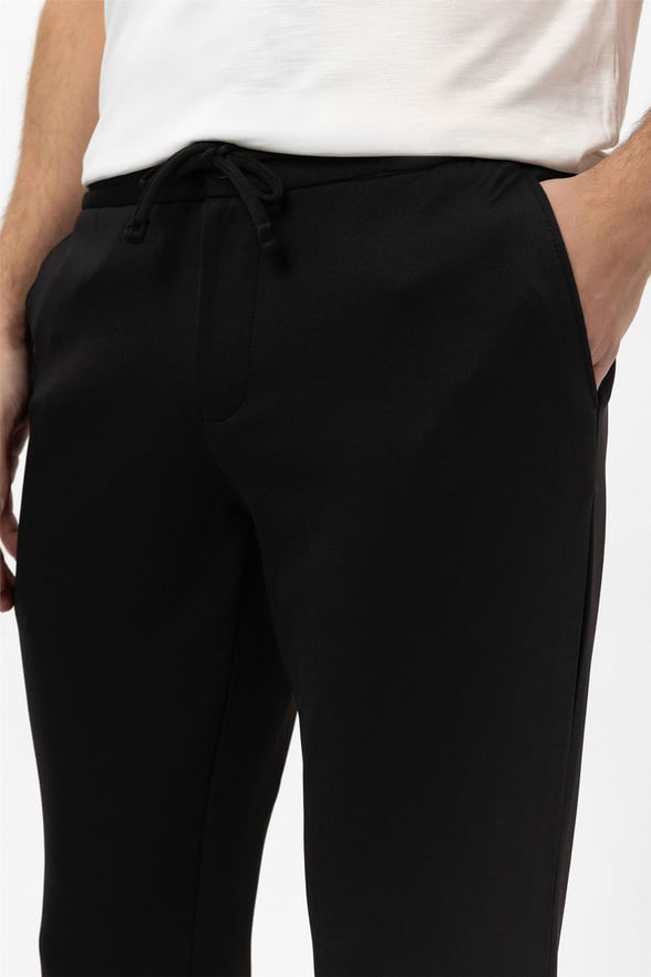 Siyah Slim Düz Jogger Pantolon