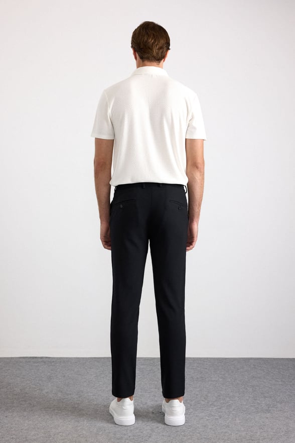 Siyah Slim Düz Jogger Pantolon