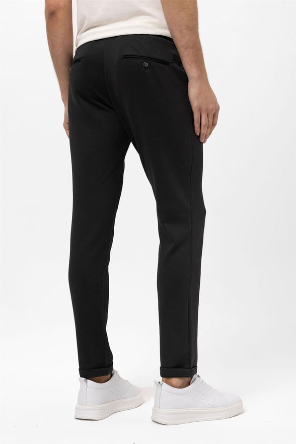 Siyah Slim Düz Jogger Pantolon