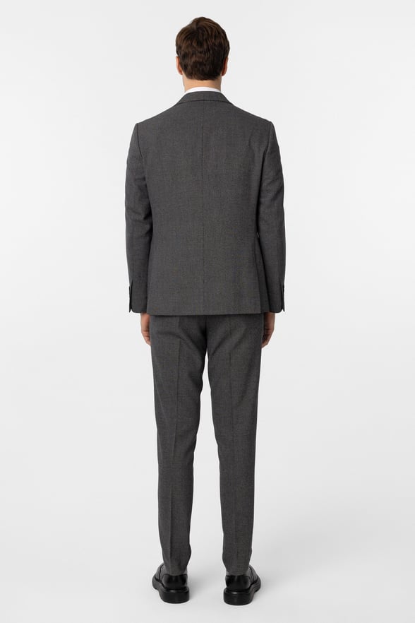 Siyah Slim Fit Desenli Mono Yaka 6 Drop Klasik Takım Elbise