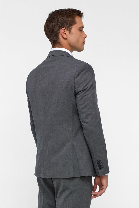 Siyah Slim Fit Desenli Sivri Yaka 6 Drop Yelekli Klasik Takım Elbise