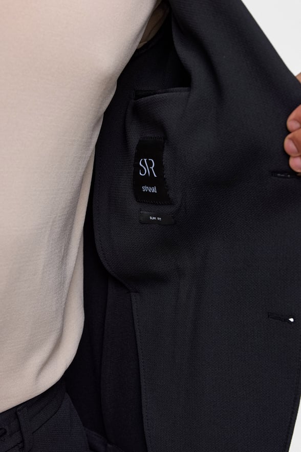 Siyah Slim Fit Düz 6 Drop Spor Takım Elbise