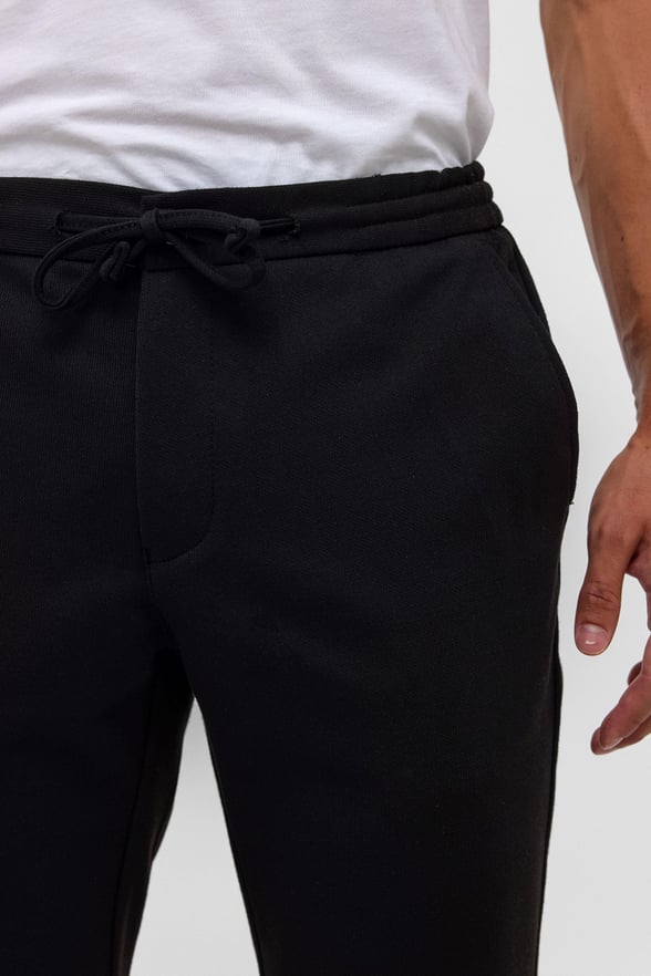 Siyah Slim Fit Düz Jogger Pantolon