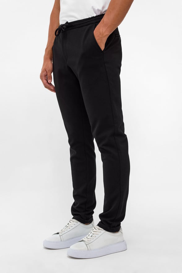 Siyah Slim Fit Düz Jogger Pantolon