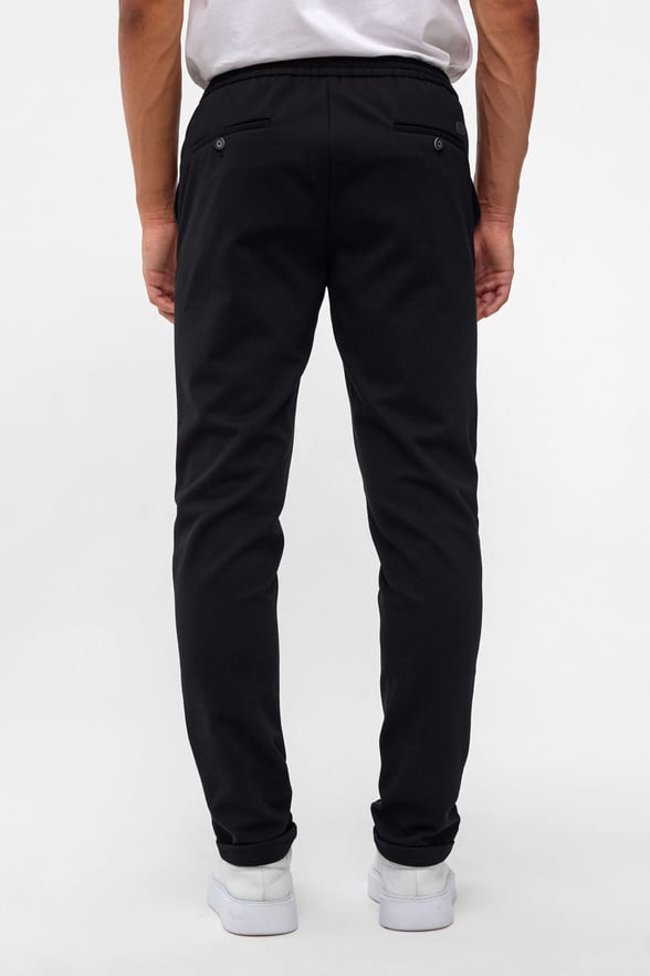 Siyah Slim Fit Düz Jogger Pantolon