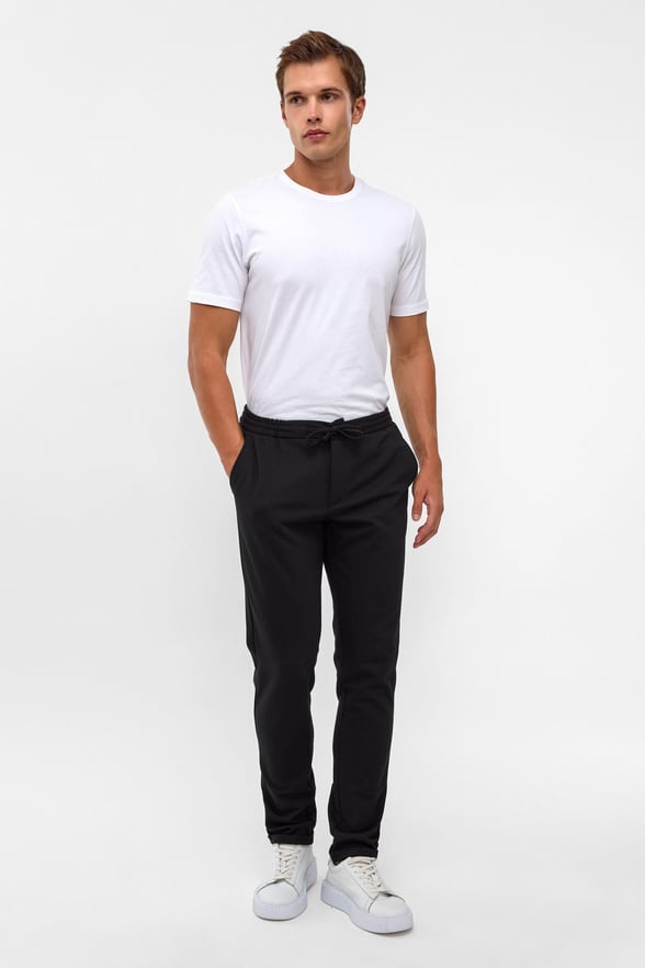 Siyah Slim Fit Düz Jogger Pantolon