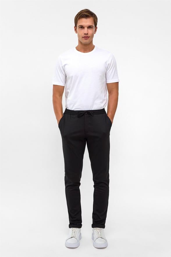 Siyah Slim Fit Düz Pantolon