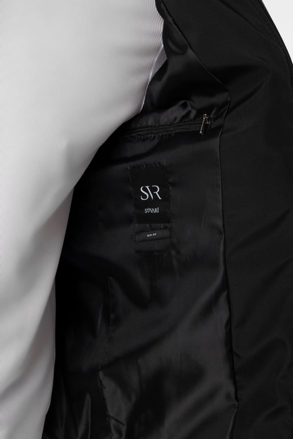 Siyah Slim Kapitone Mont