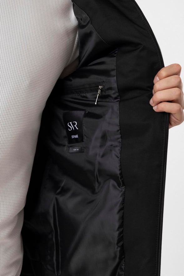 Siyah Slim Kapitone Mont