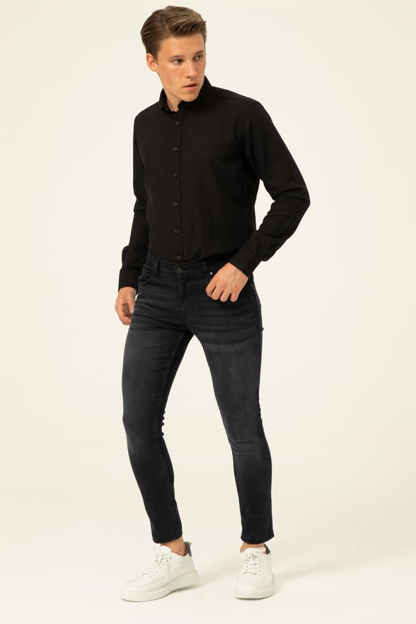 Siyah Süper Slim Denim   Pantolon