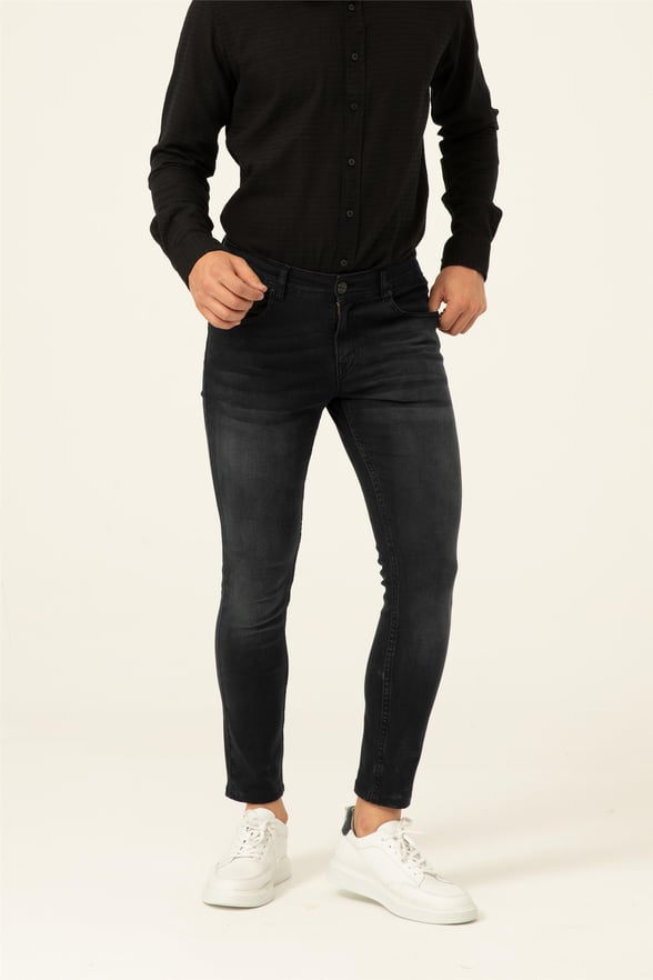 Siyah Süper Slim Denim   Pantolon