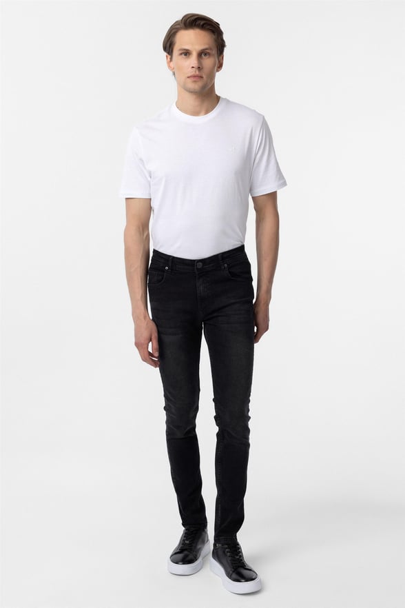 Siyah Süper Slim Düz Pantolon
