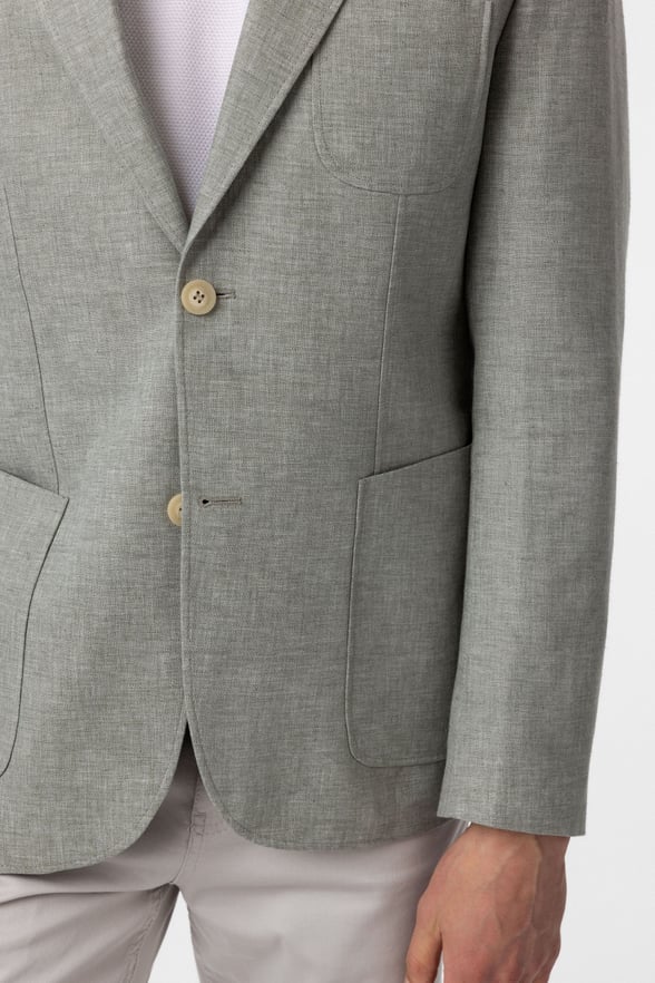 Su Yeşili Slim Fit Düz Mono Yaka 6 Drop Ceket