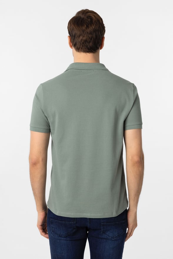 Su Yeşili Slim Fit Düz Polo Yaka Tişört