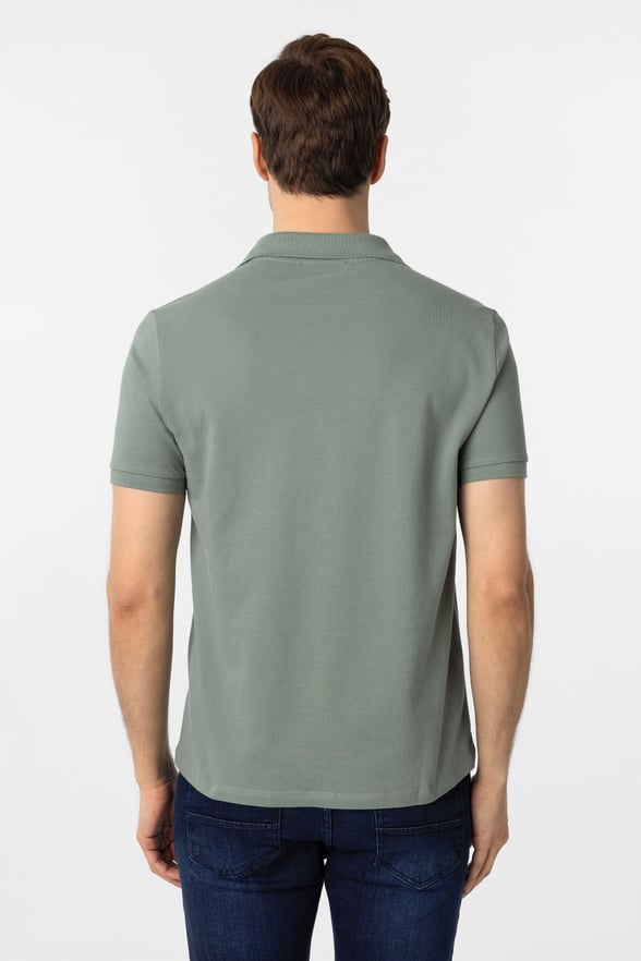 Su Yeşili Slim Fit Düz Polo Yaka Tişört