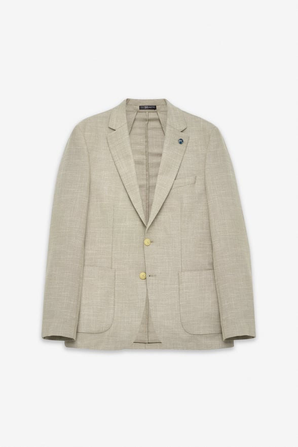 Su Yeşili Slim Mono Yaka Düz Poplin Torba Cep Standart 6 Drop Klasik Ceket