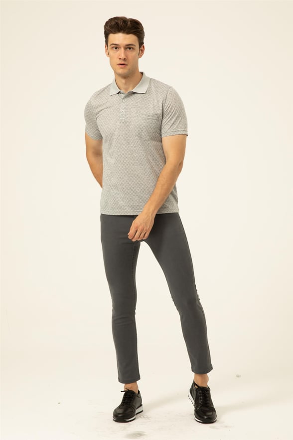 Taş  Regular Armürlü Polo Yaka  Tişört